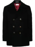 Brunello Cucinelli notched-lapels felted peacoat - Black