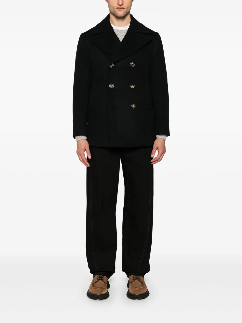 Brunello Cucinelli notched-lapels felted peacoat | Peacoats | Image 2