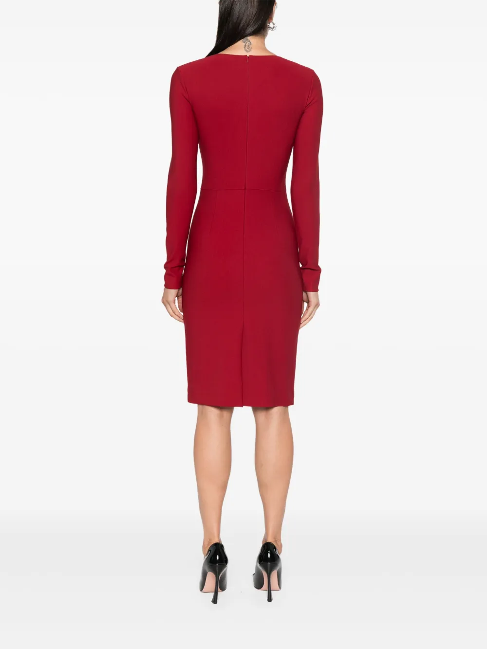 Blumarine Bra-pattern Jersey Midi Dress In Red