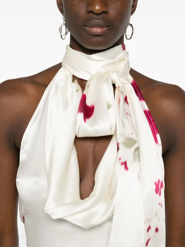 （ブランドロゴ）の人気ランキング Blumarine Printed scarf-detail Top | Neutrals | FARFETCH カットソー(半袖/袖なし)