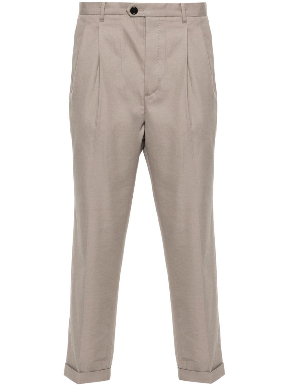 Allsaints Tallis Cropped Tailored Trousers In Gray