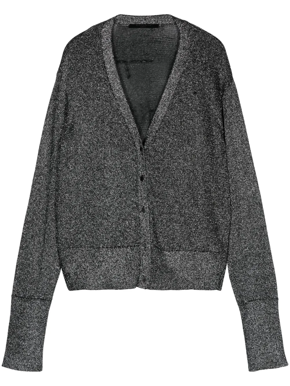AllSaints Lyra vest met metallic draad Zilver