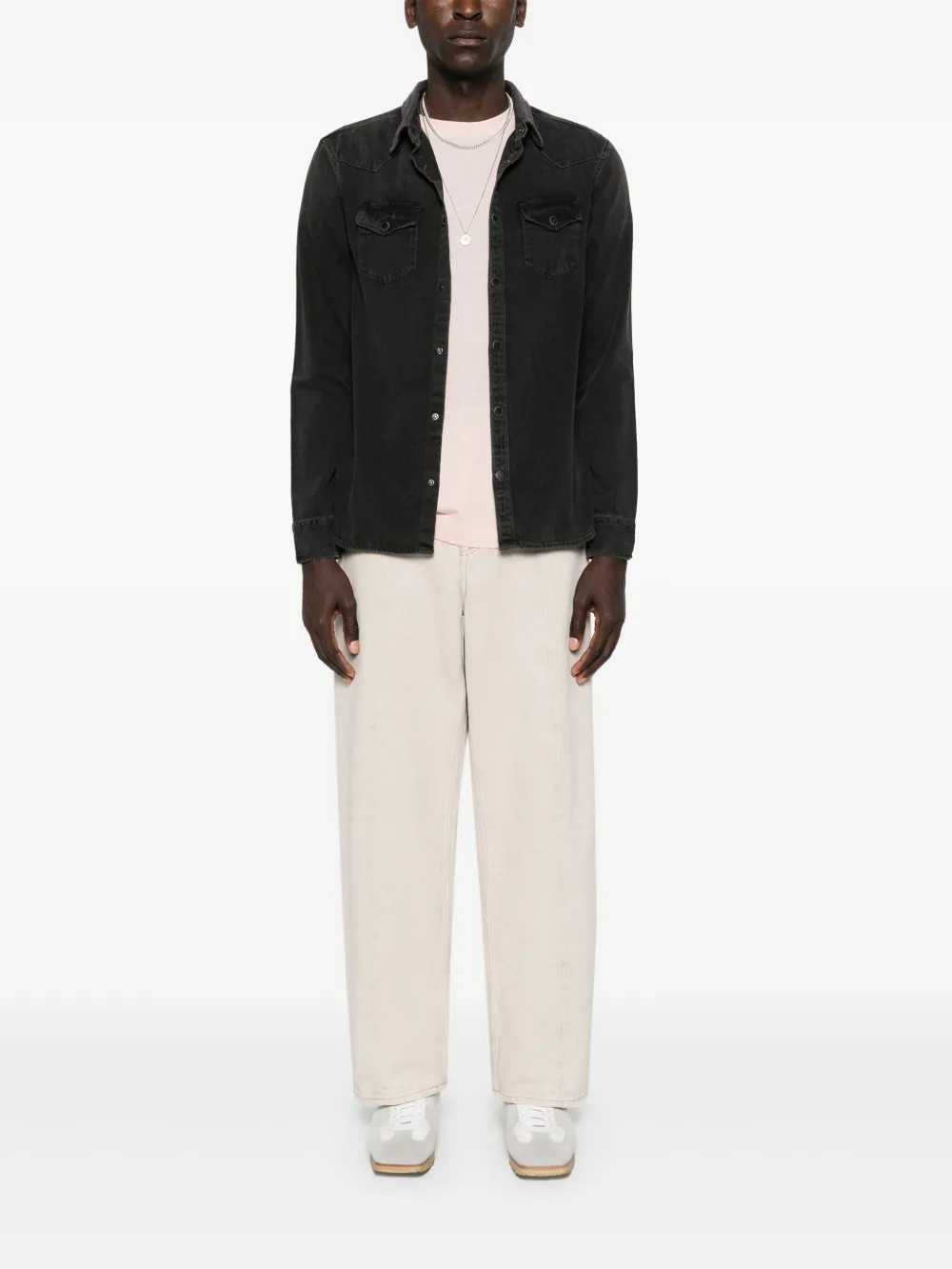 AllSaints Flaxton denim shirt - Grijs