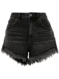 AllSaints Astrid denim frayed shorts - Black