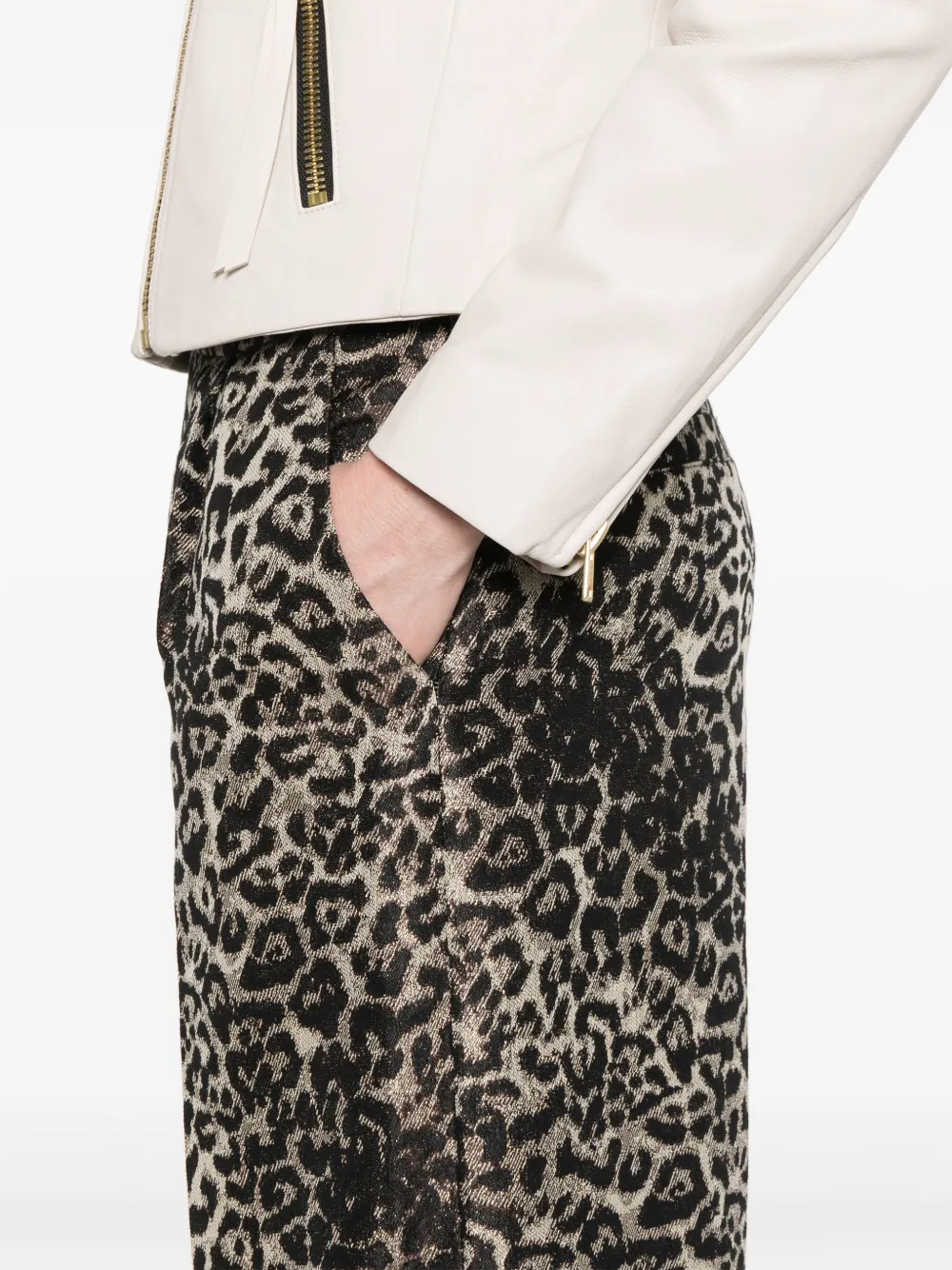 Allsaints Jemi Straight-leg Trousers In Brown