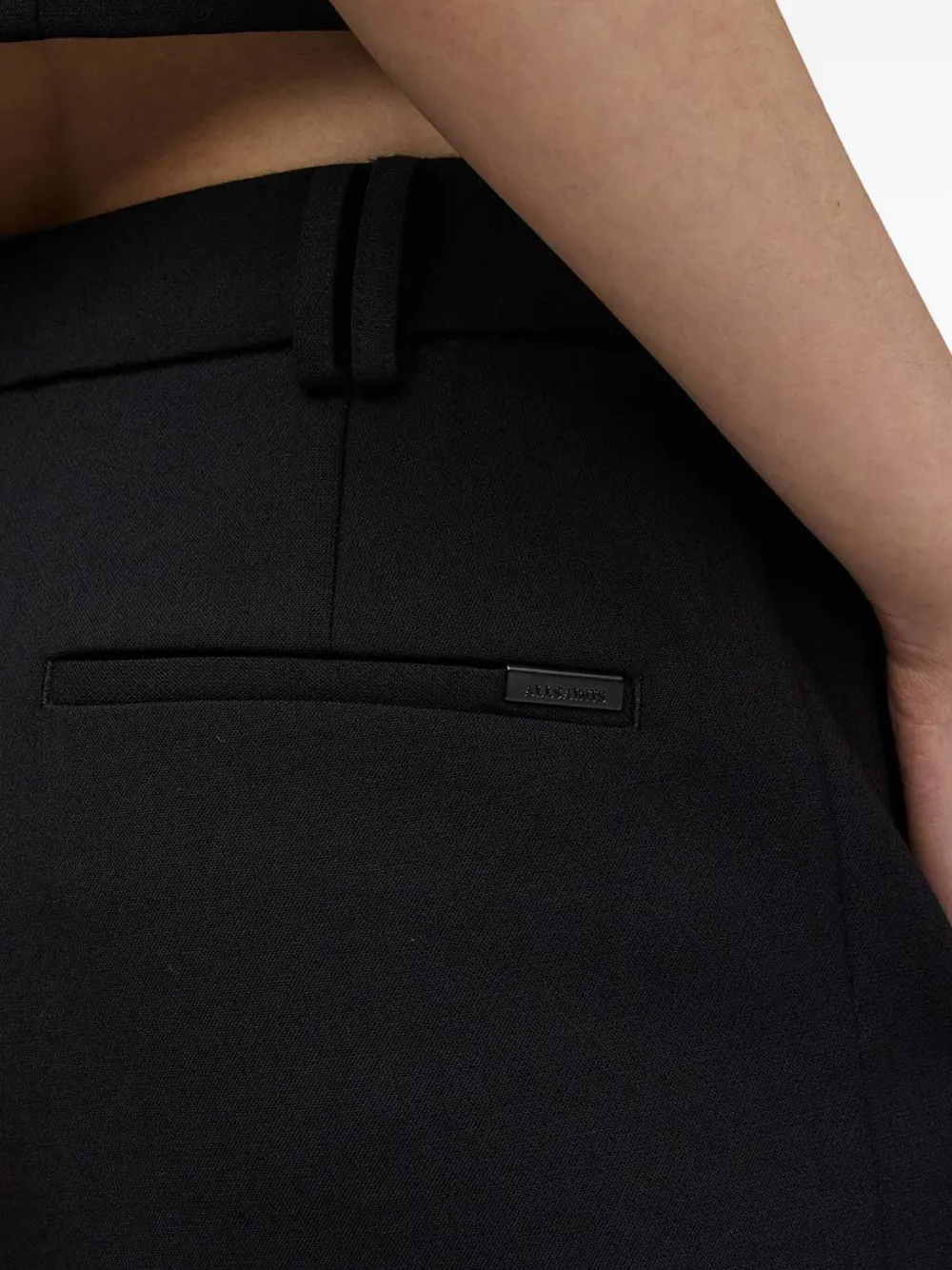 Allsaints Atlas Embellished-pocket Trousers In Black