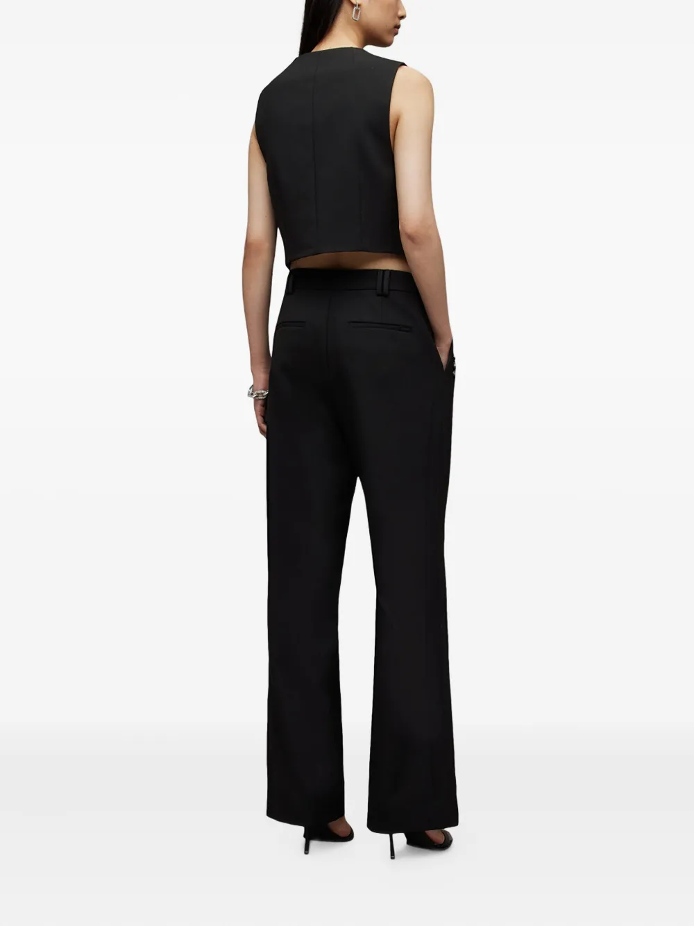 Allsaints Atlas Embellished-pocket Trousers In Black