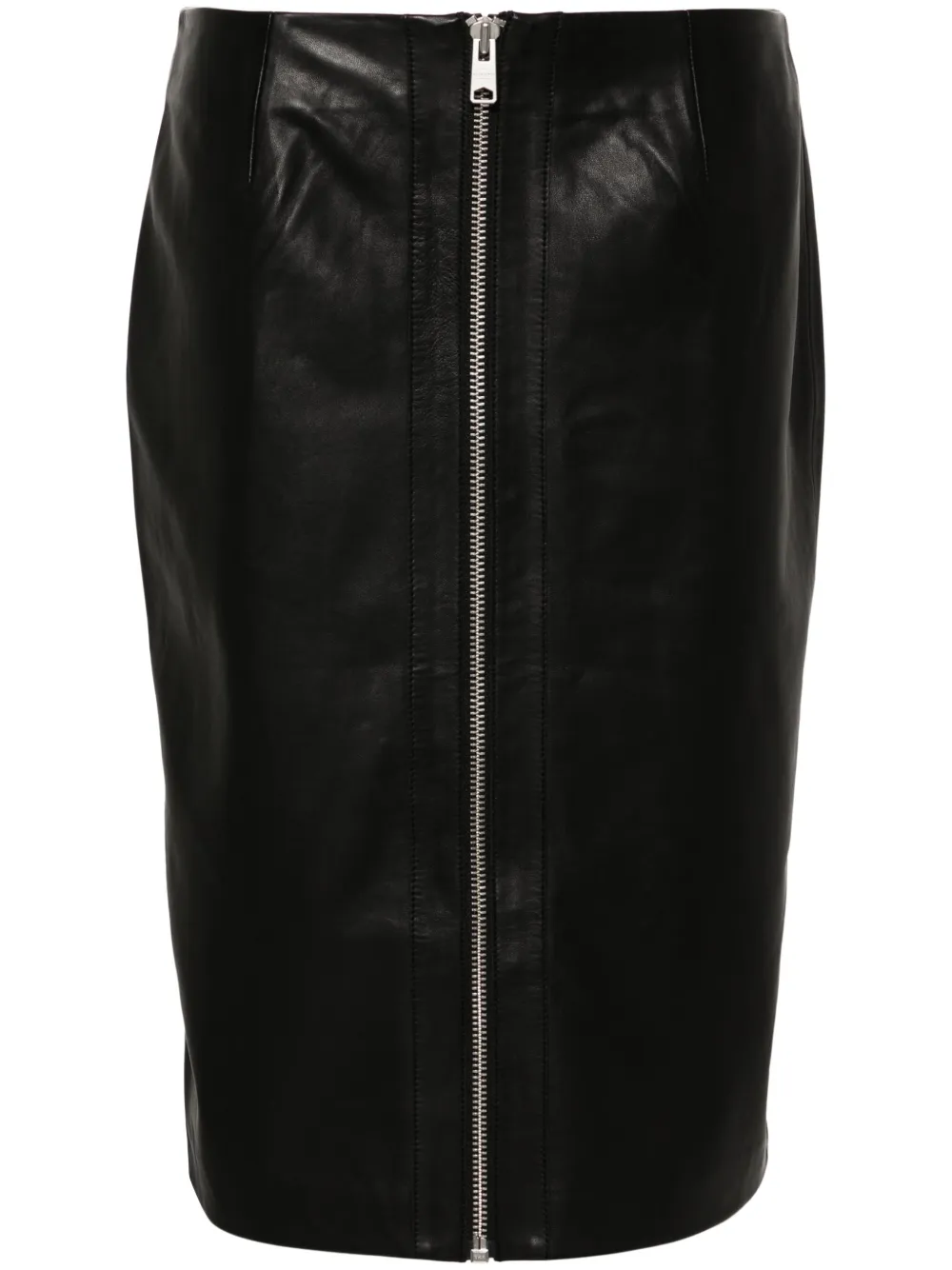 AllSaints Lucille leren kokerrok Zwart