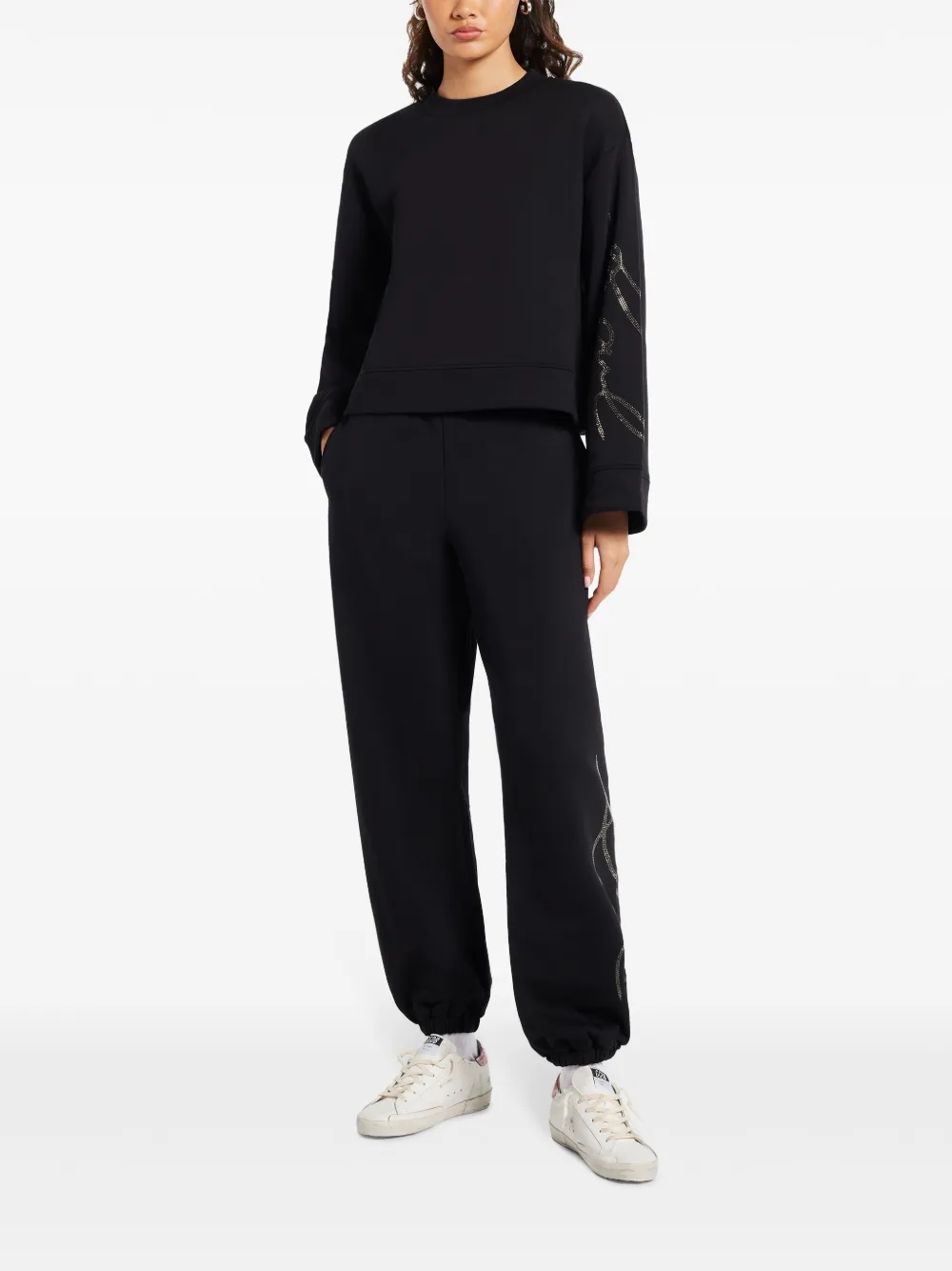 Karl Lagerfeld logo-embroidered sweatshirt - Zwart