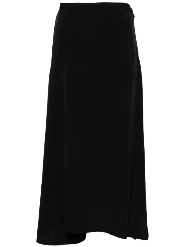 Y's LEFT DOUBLE ASYMMETRY PANTS 黒1 Y's O-string Asymmetry Trousers | Black | FARFETCH