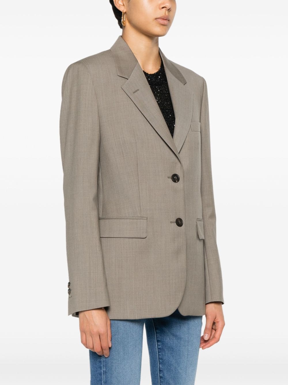 Shop Golden Goose Single-breasted Wool Blazer In Grau