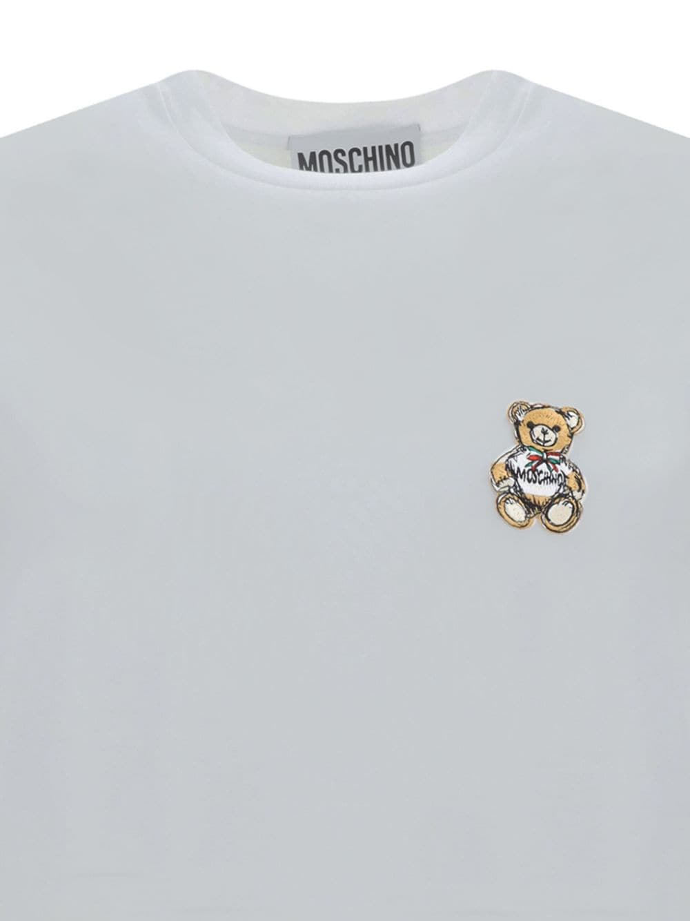 Shop Moschino Bear-motif-embroidered T-shirt In White