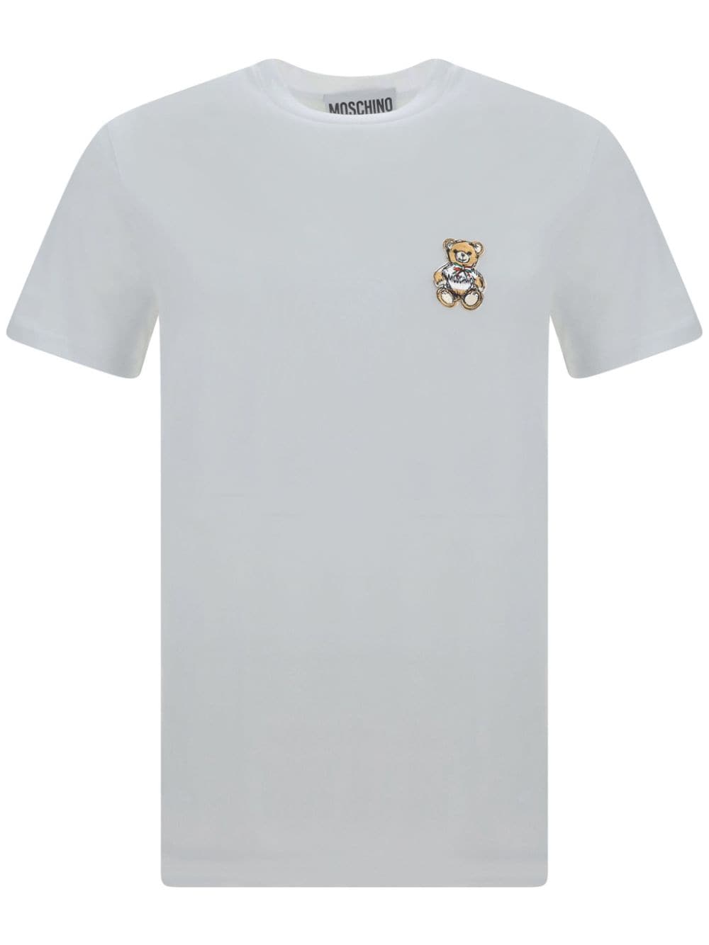 Shop Moschino Bear-motif-embroidered T-shirt In White