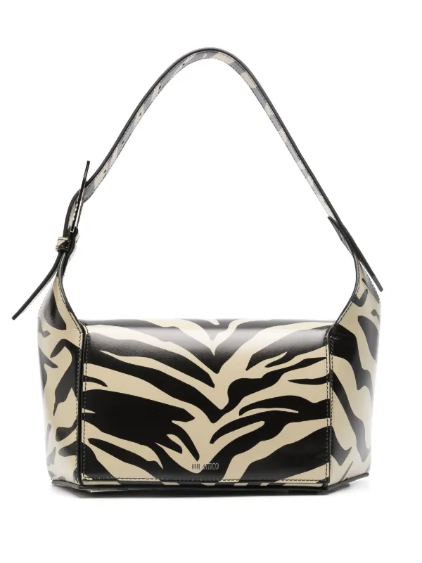 The Attico 7 7 zebra print Shoulder Bag Black FARFETCH IL