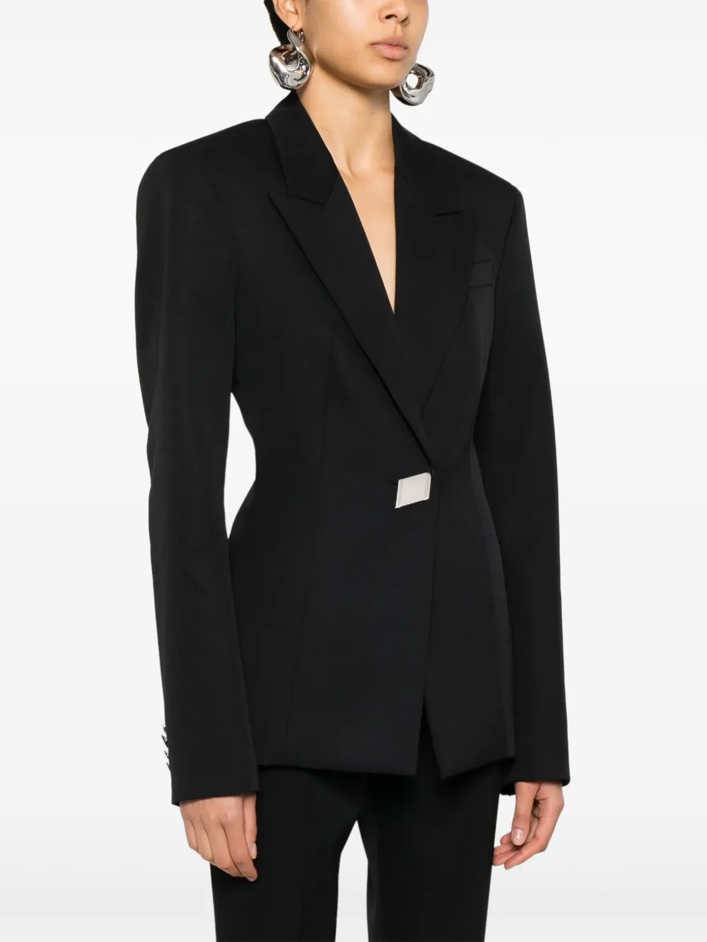 The Attico Blazer met enkele rij knopen Zwart