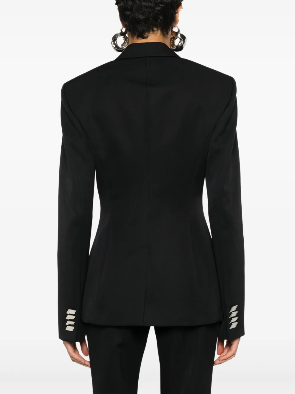 The Attico Blazer met enkele rij knopen Zwart