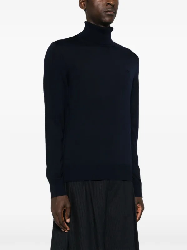 DSQUARED2 logo-embroidered roll-neck Jumper | Blue | FARFETCH