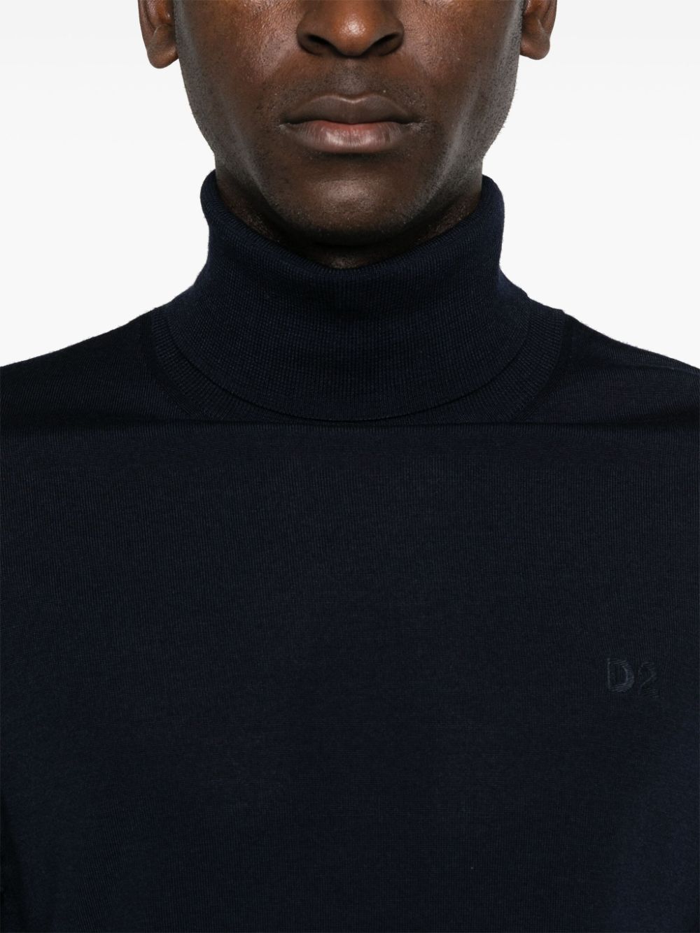 DSQUARED2 logo-embroidered roll-neck jumper Men