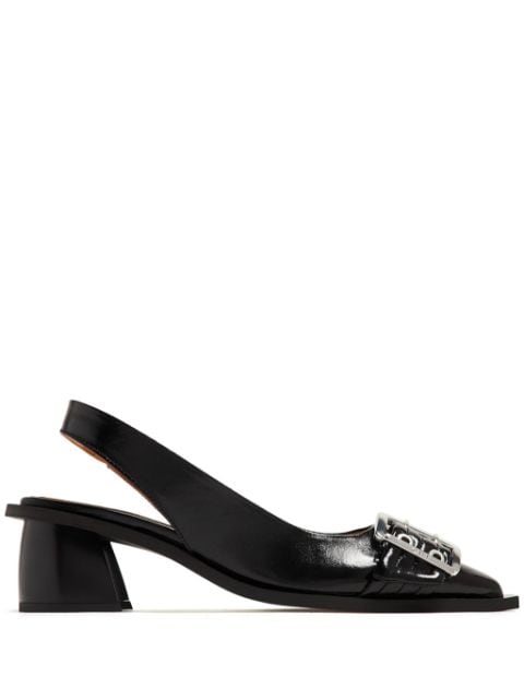 30mm buckled slingback pumps