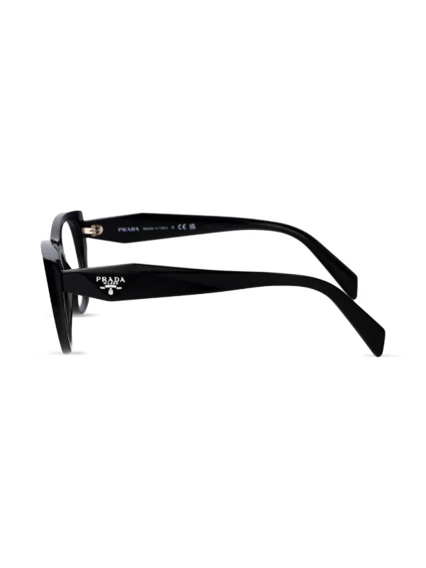 Prada Eyewear Printed Acetate Glasses | Black | FARFETCH display picture 3