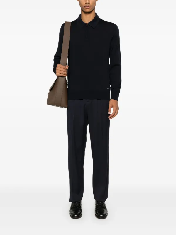 Brioni ジップ ポロシャツ | ブルー | FARFETCH JP
