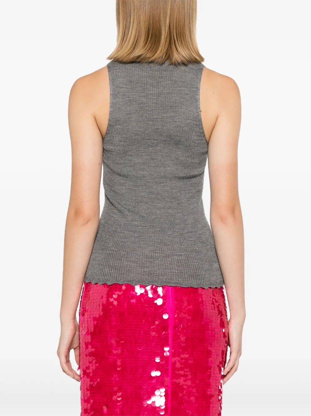 Blumarine Top met bloemenpatch Grijs