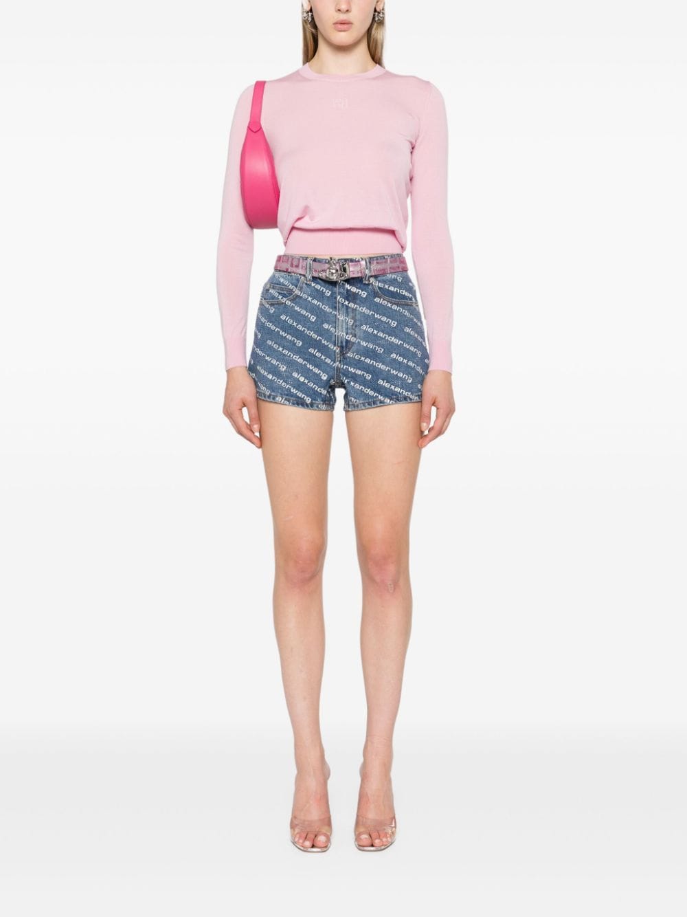 Alexander Wang Spijkershorts met stras - Blauw