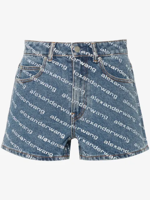 Alexander Wang shorts de mezclilla con strass