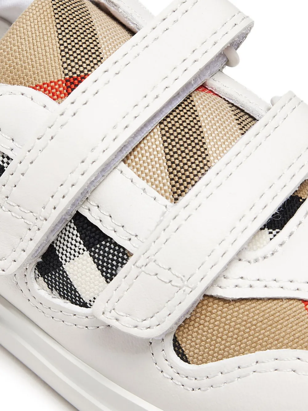 Burberry Kids Sneakers met klittenband - Wit
