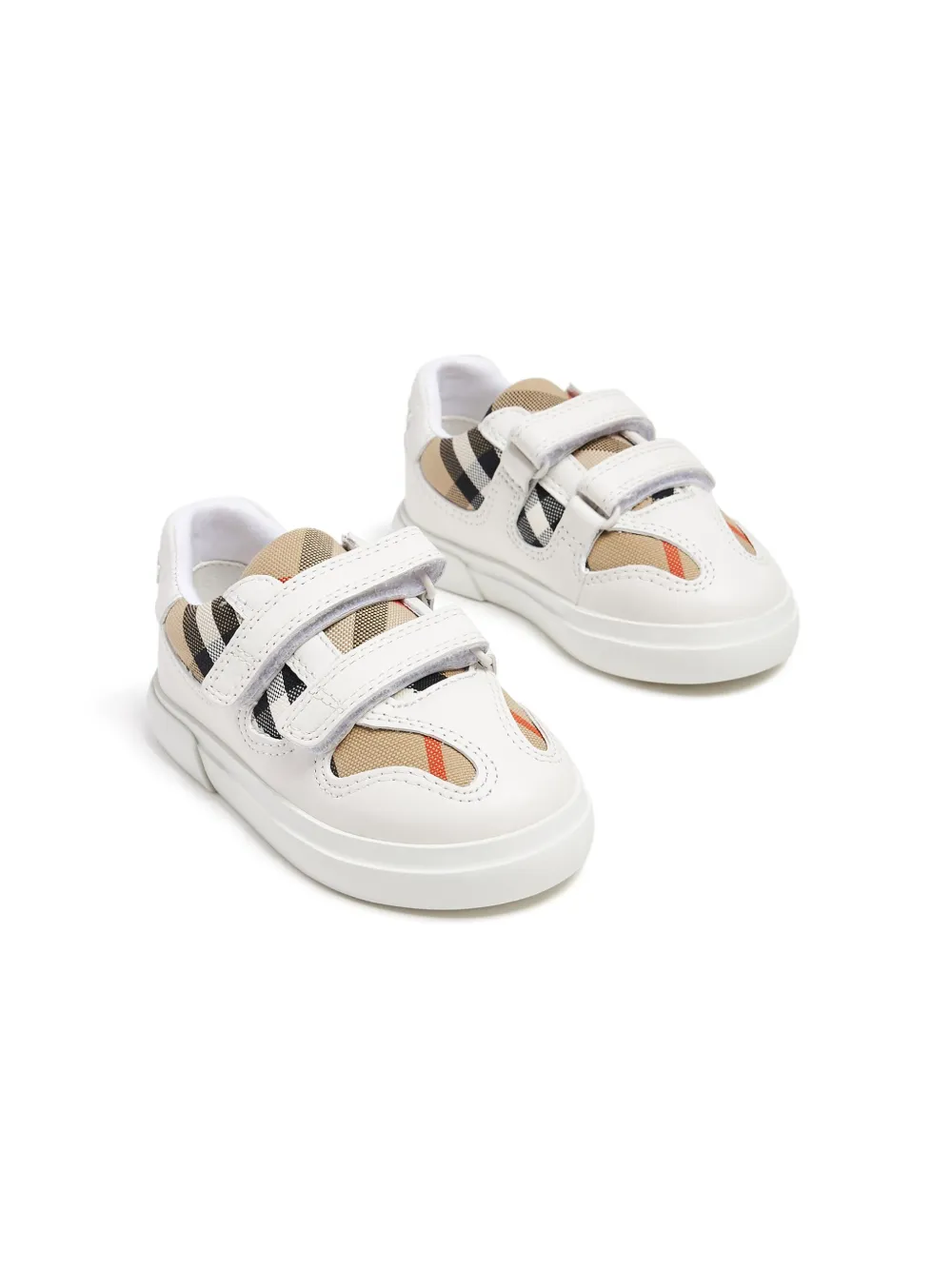 Burberry Kids Sneakers met klittenband Wit