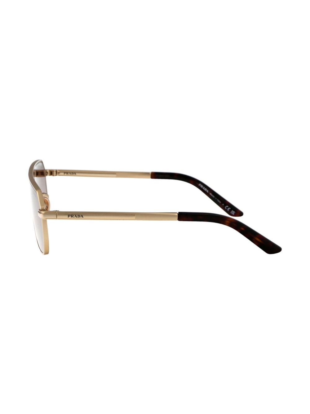 Shop Prada Opra53s Rectangle-frame Sunglasses In Gold