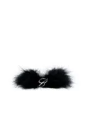 Blumarine feather-embellished monogram-detail bracelet - Silver