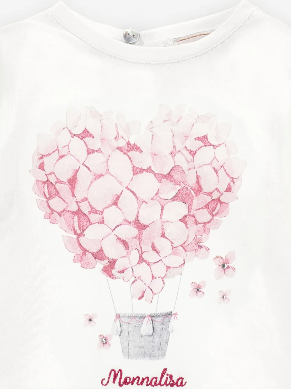 Monnalisa T-shirt met geborduurd logo Wit