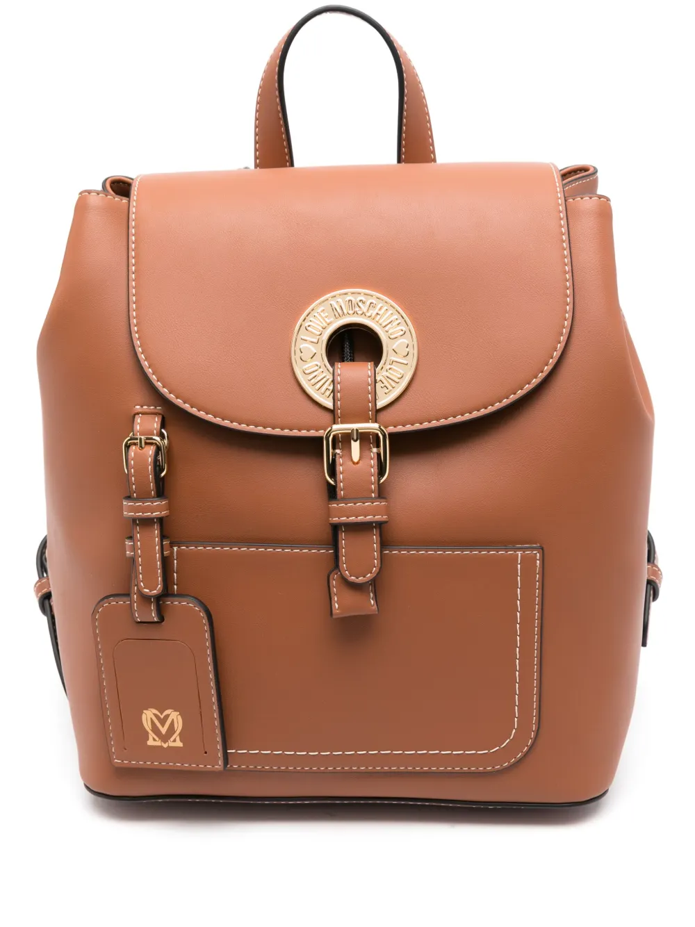 Love Moschino Rugzak met logoplakkaat Bruin