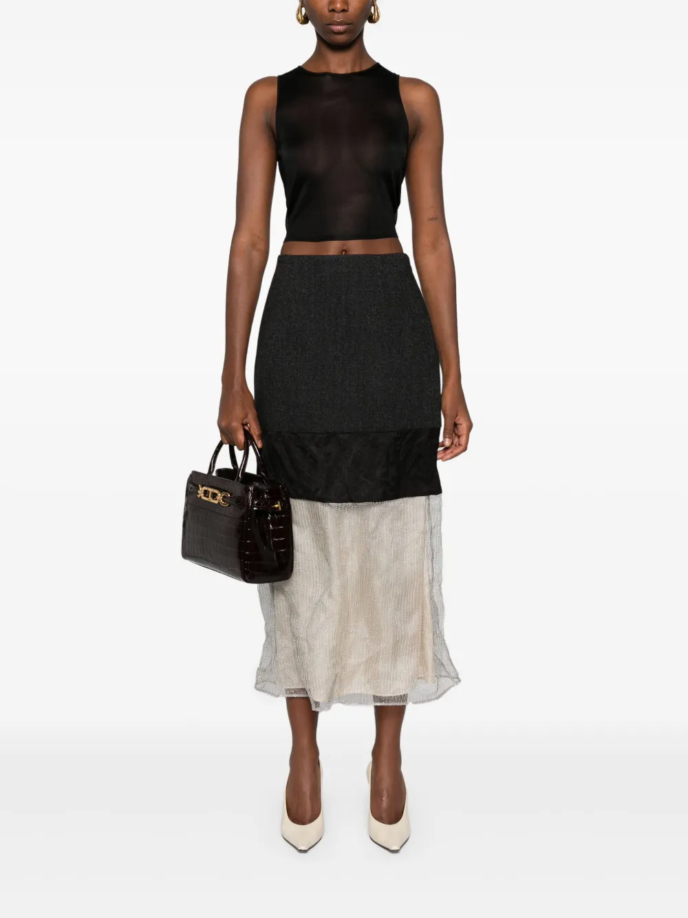 Prada Kokerrok met colourblocking - Grijs
