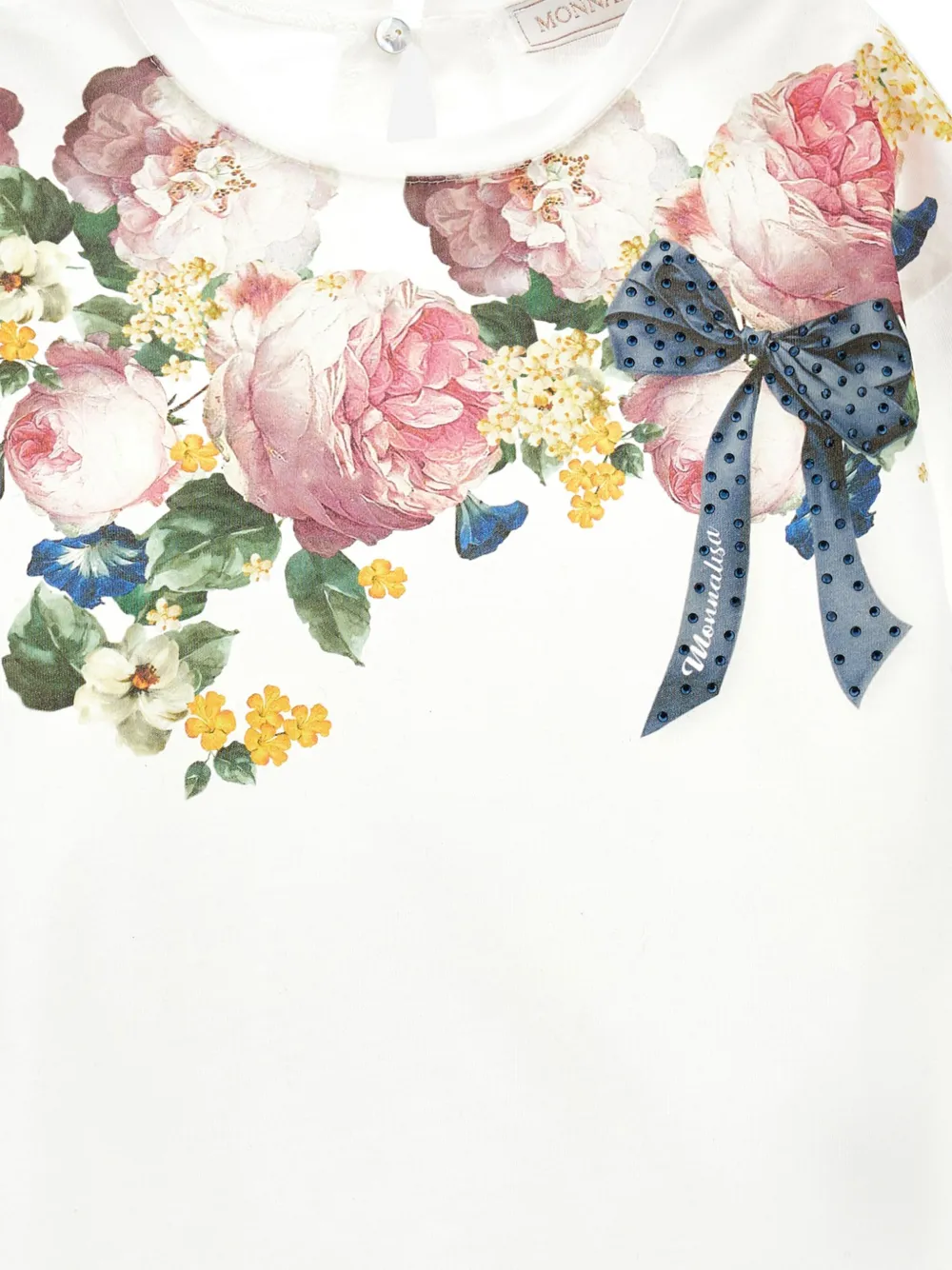 Monnalisa Katoenen broeken set met bloemenprint Wit