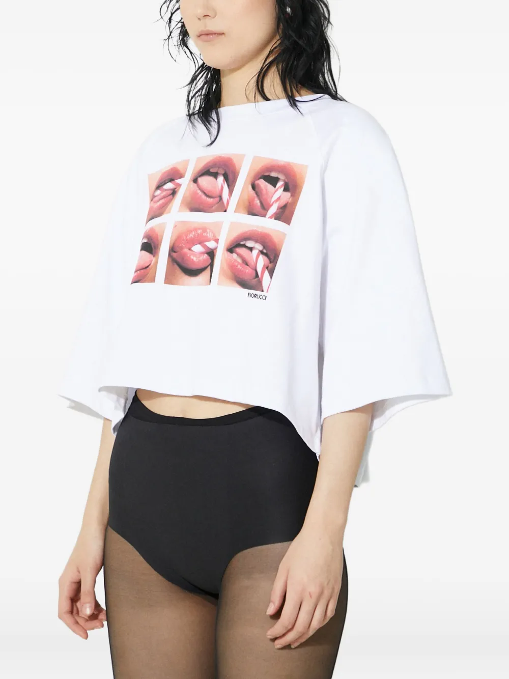 Fiorucci Mouth-graphic T-shirt In White
