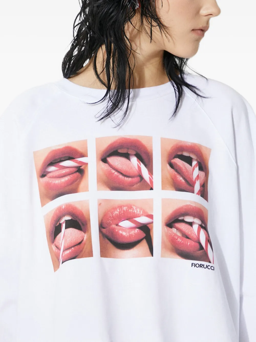 Fiorucci Mouth-graphic T-shirt In White