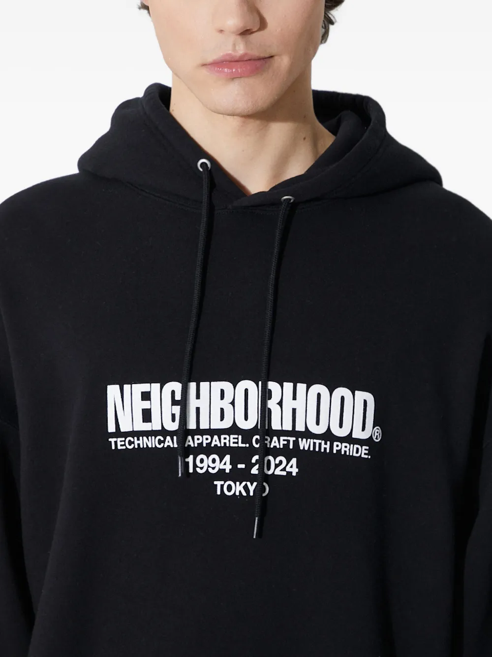 Neighborhood Hoodie met print Zwart
