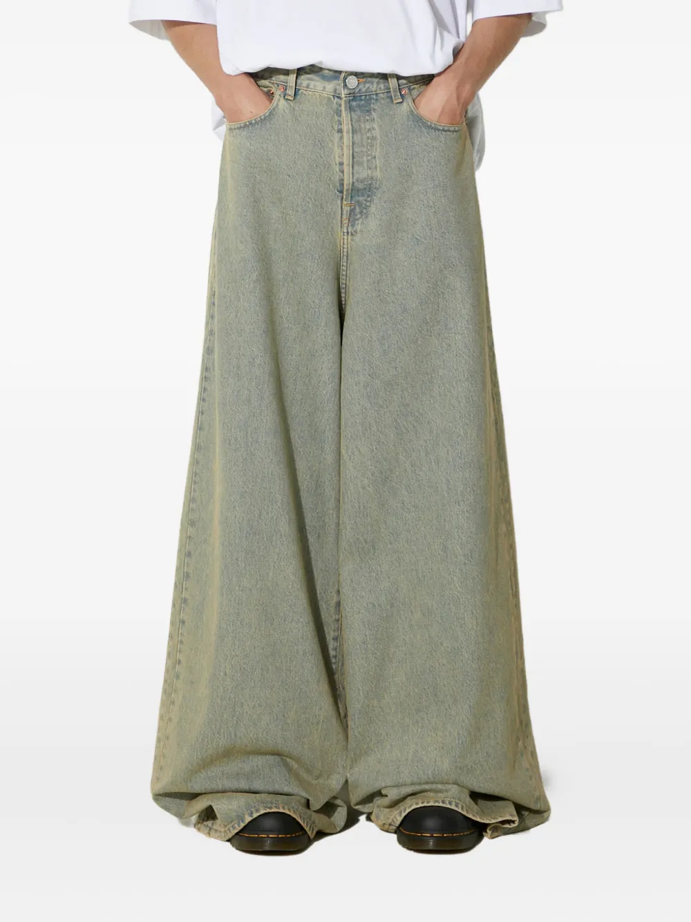 VETEMENTS faded wide-leg jeans Blauw