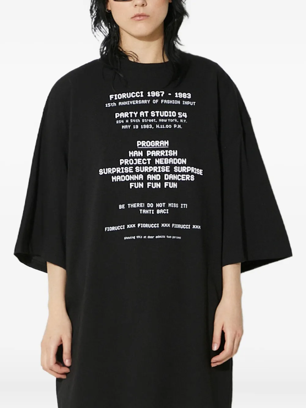 Fiorucci text-print T-shirt | Black | Image 1