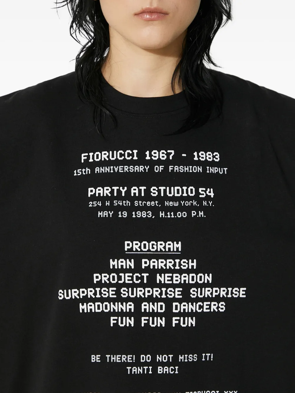 Fiorucci text-print T-shirt Zwart