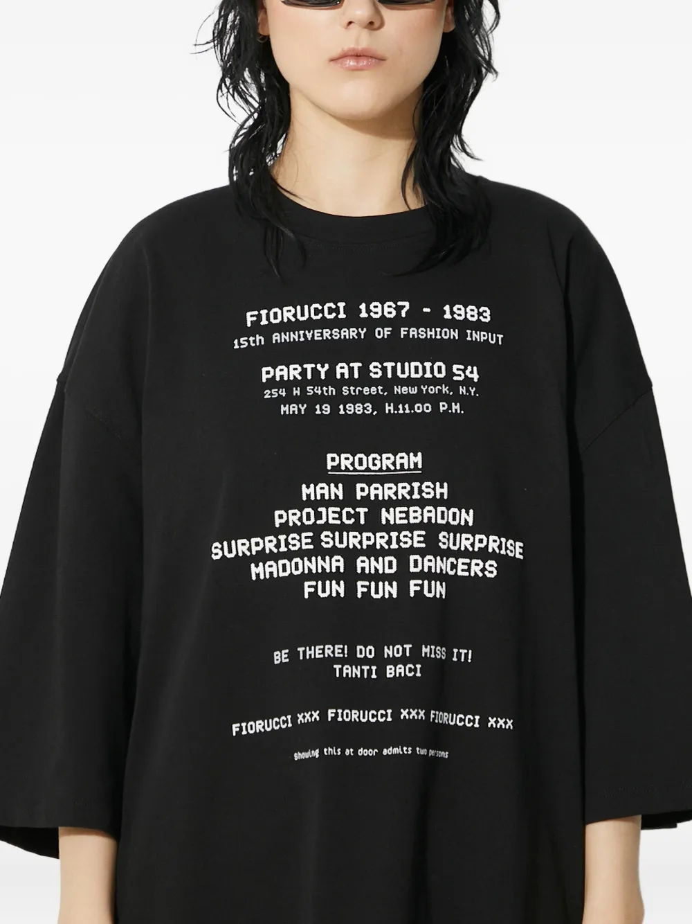 Fiorucci text-print T-shirt Zwart