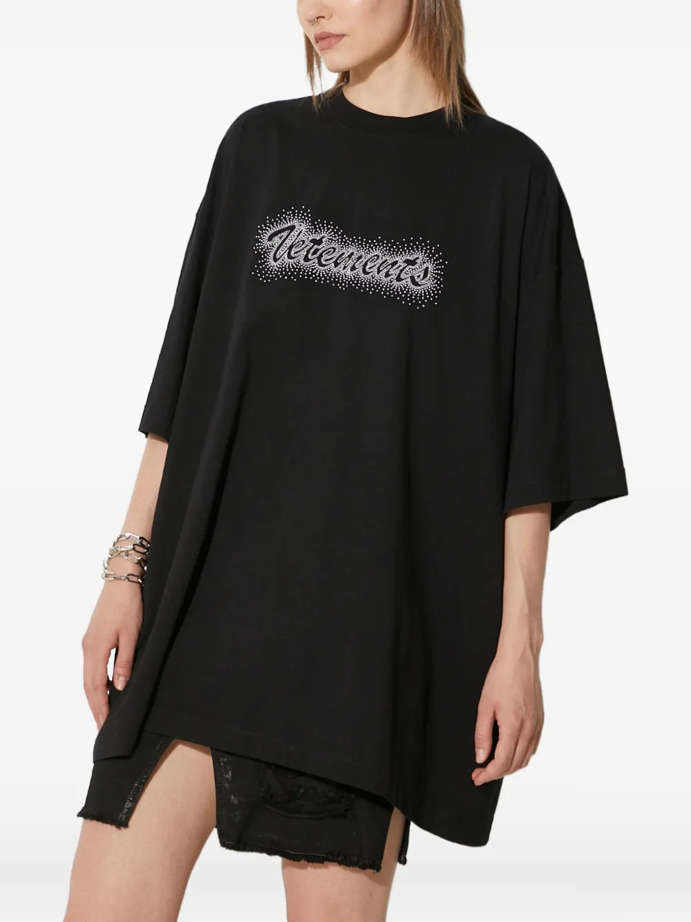 VETEMENTS logo-embellished T-shirt Zwart