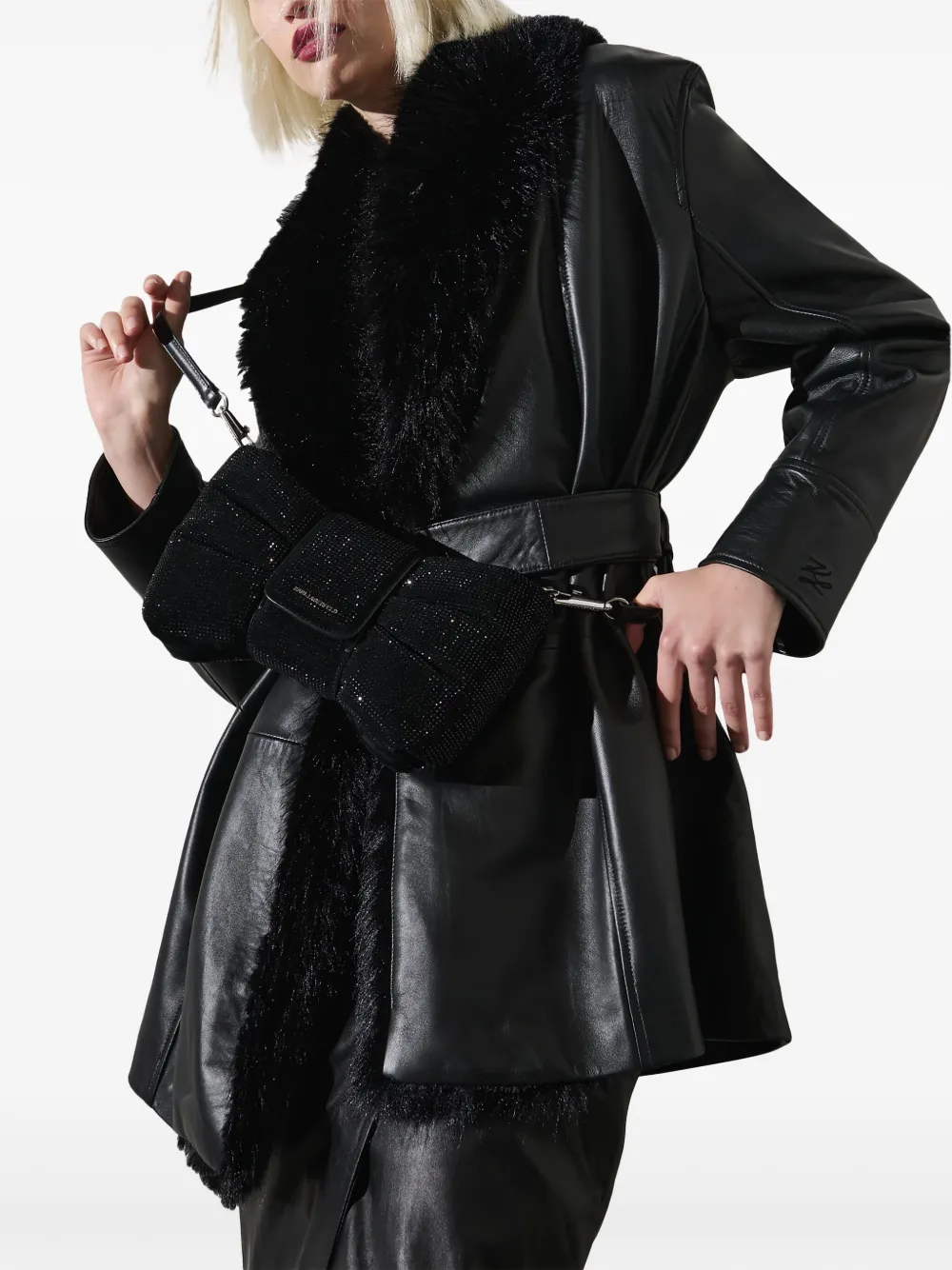 Karl Lagerfeld Bow kleine crossbodytas - Zwart