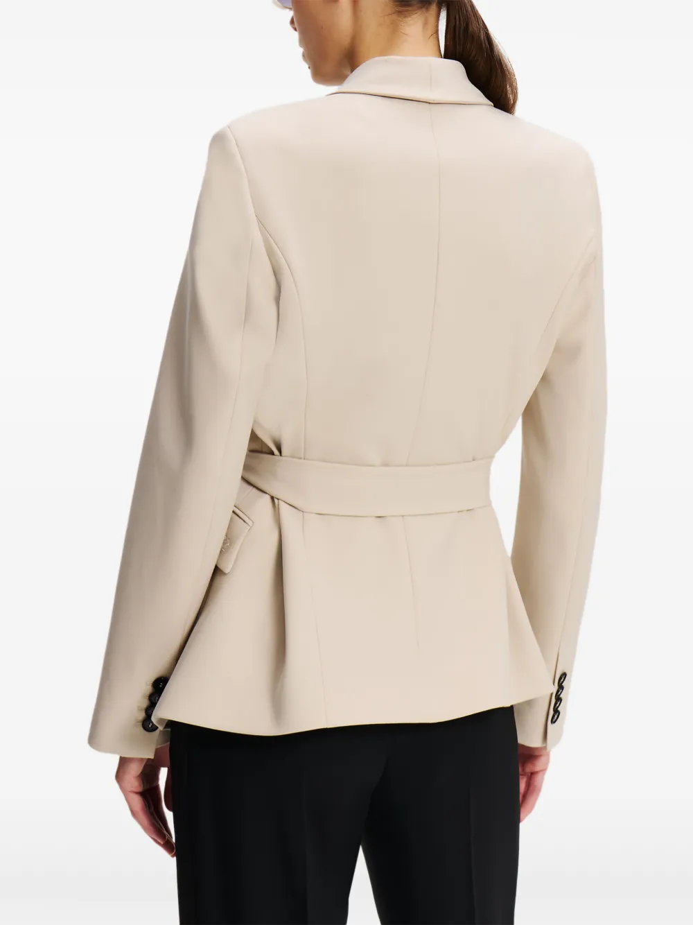Karl Lagerfeld Gedrapeerde blazer met riem Beige