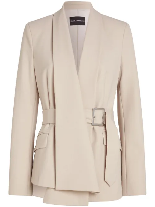 Blazer drapé à taille ceinturée - Karl Lagerfeld - Modalova