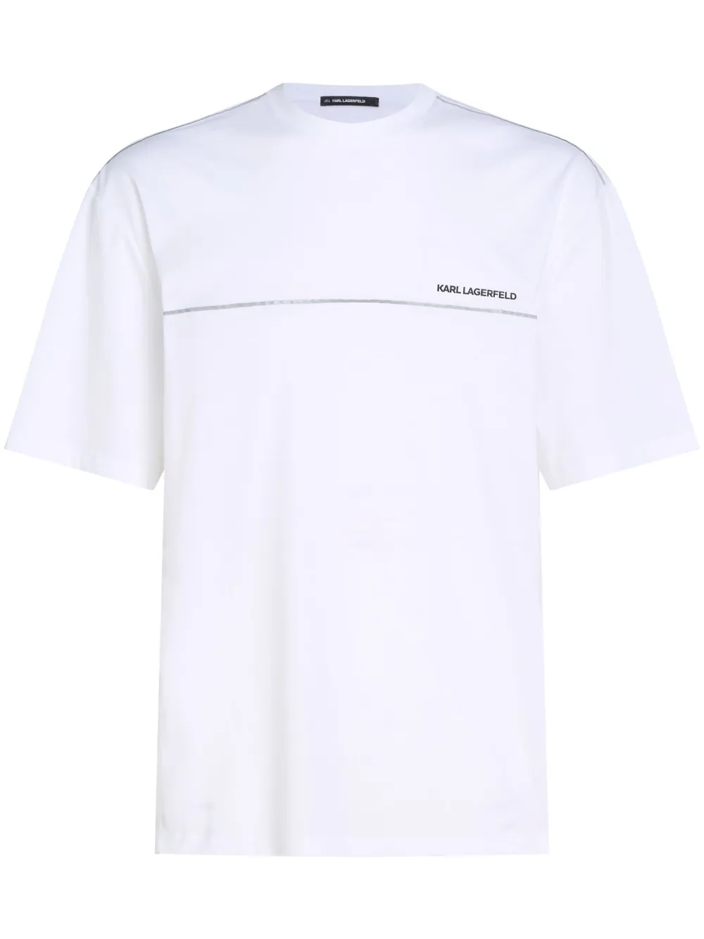 Karl Lagerfeld reflective pipe-lined T-shirt | White | Image 1