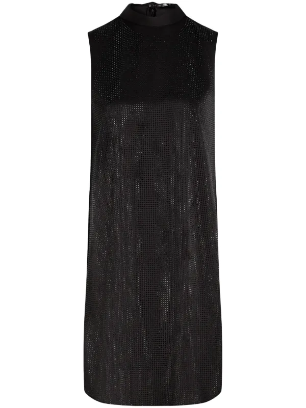 Karl Lagerfeld rhinestone embellished Shift Dress Black FARFETCH AZ