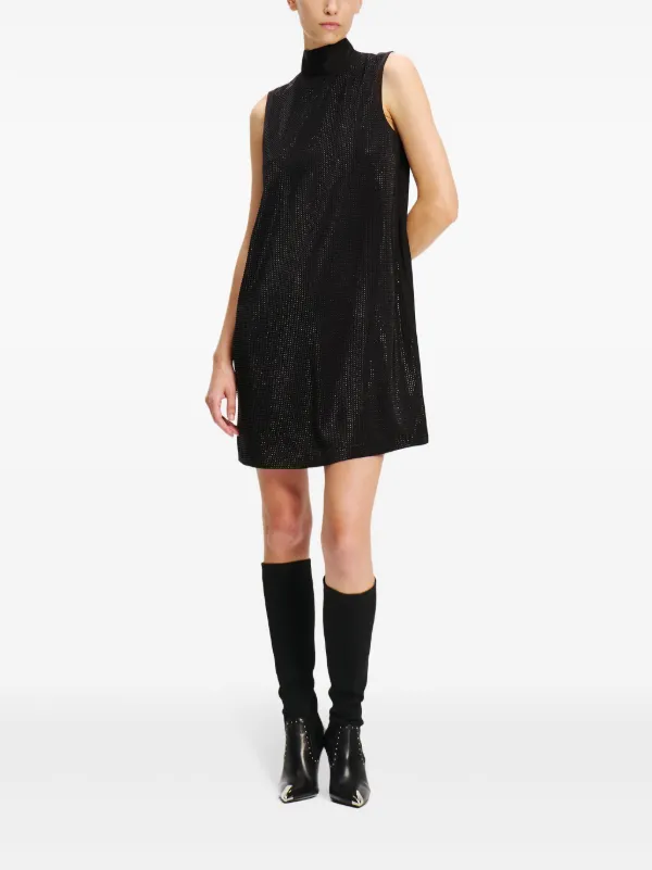 Karl Lagerfeld rhinestone embellished Shift Dress Black FARFETCH AZ